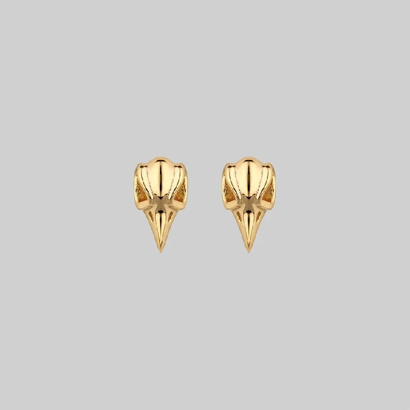 Hypoallergenic Sterling Silver Star - Studded Stud Earrings for Sensitive EarsMERLA. Raven Skull Earrings - Gold