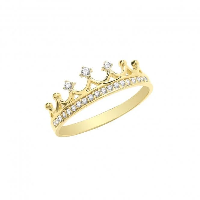 Magnetic Fashion Rings in Stainless Steel with a Modern, Interlocking Design9ct Yellow Gold Zirconia Crown Ring RN941