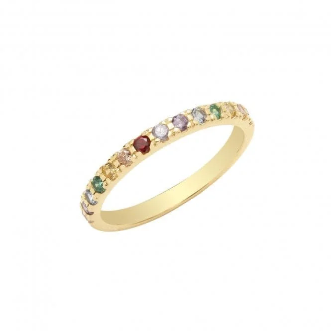 Pearl - Adorned Fashion Rings in Gold - Tone Alloy for a Sophisticated Look9ct Yellow Gold Rainbow Zirconia Half Eternity Ring RN1661