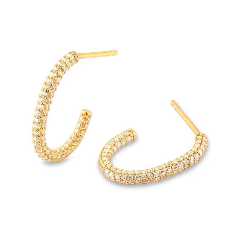 Diamond hoop earringsD'avie 18K Gold Hoops w. 152 Diamonds