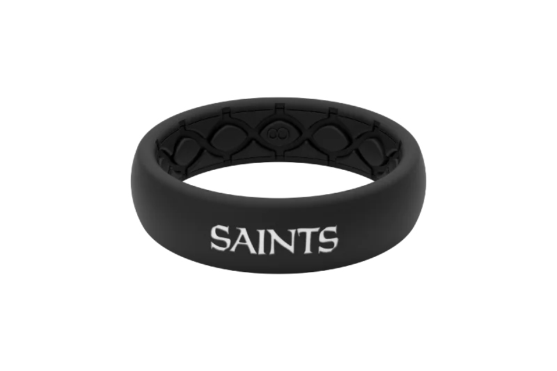 Women's Rings with Birthstones for a Personalized TouchNFL New Orleans Saints Black Thin Ring