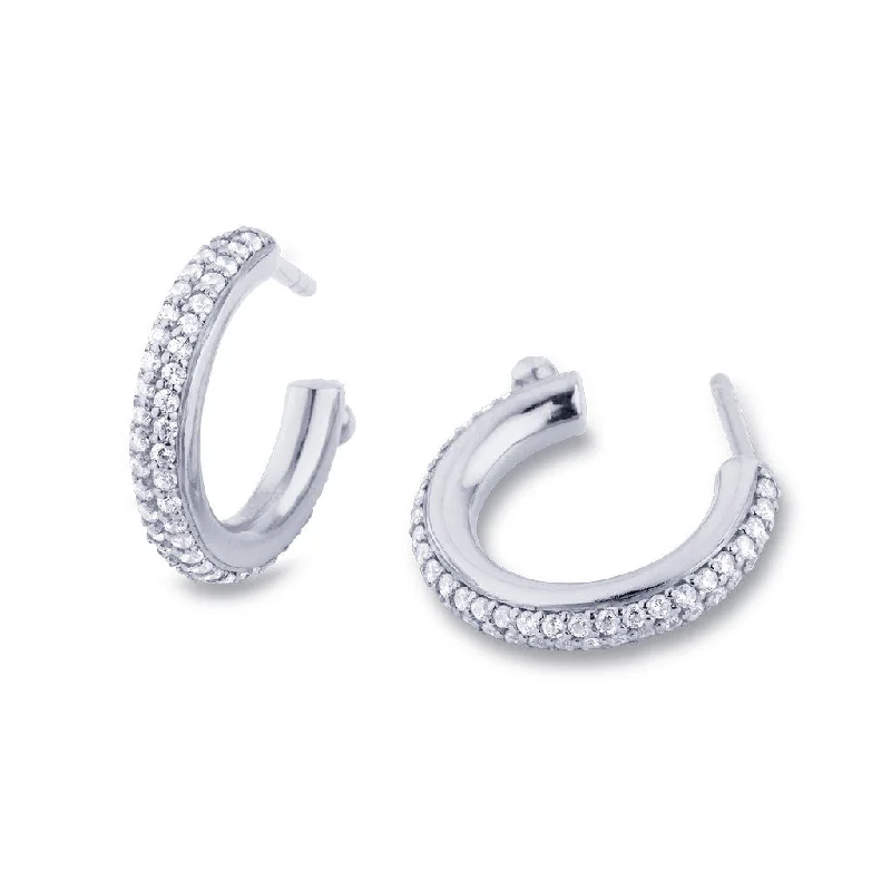 Statement hoop earringsMatiné 18K Whitegold Hoops w. 110 Diamonds