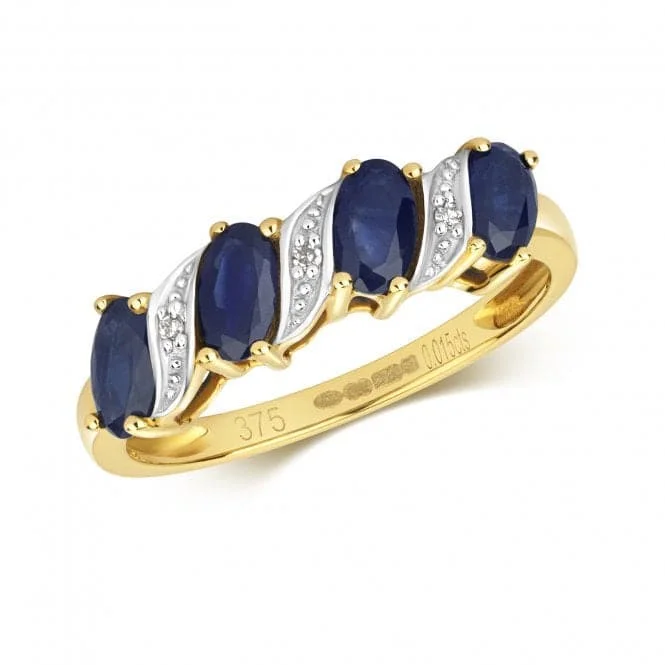 Pearl - Adorned Fashion Rings in Gold - Tone Alloy for a Sophisticated LookDiamond & Sapphire Ring RD221S