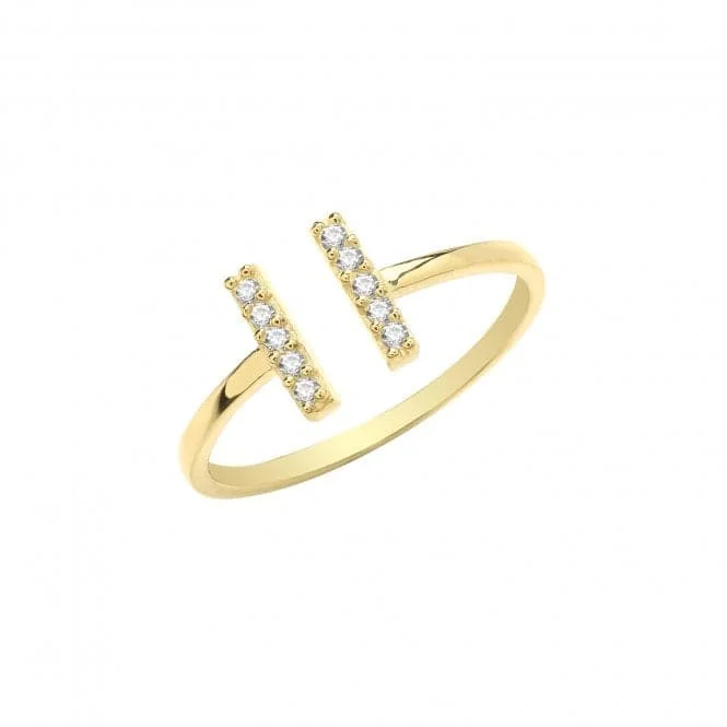 Enamel - Coated Fashion Rings in Bright Colors with Animal - Print Patterns9ct Yellow Gold Zirconia Double Bar Ring RN1607