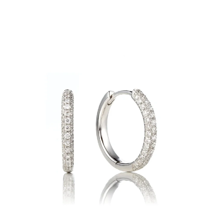 Diamond hoop earringsCreol Small 18K Gold, Rosegold or Whitegold Hoops w. Diamonds