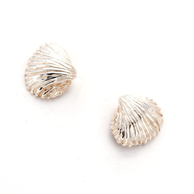 Adjustable - Back Crystal Stud Earrings in Clear for a Sparkling and Versatile PieceShell Earrings