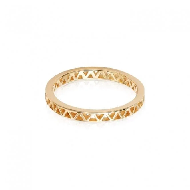 Knuckle - Duster Fashion Rings in Black - Plated Metal with Spike DetailsArtisan Stamped Stacking 18ct Gold Plated Ring NR05_GP