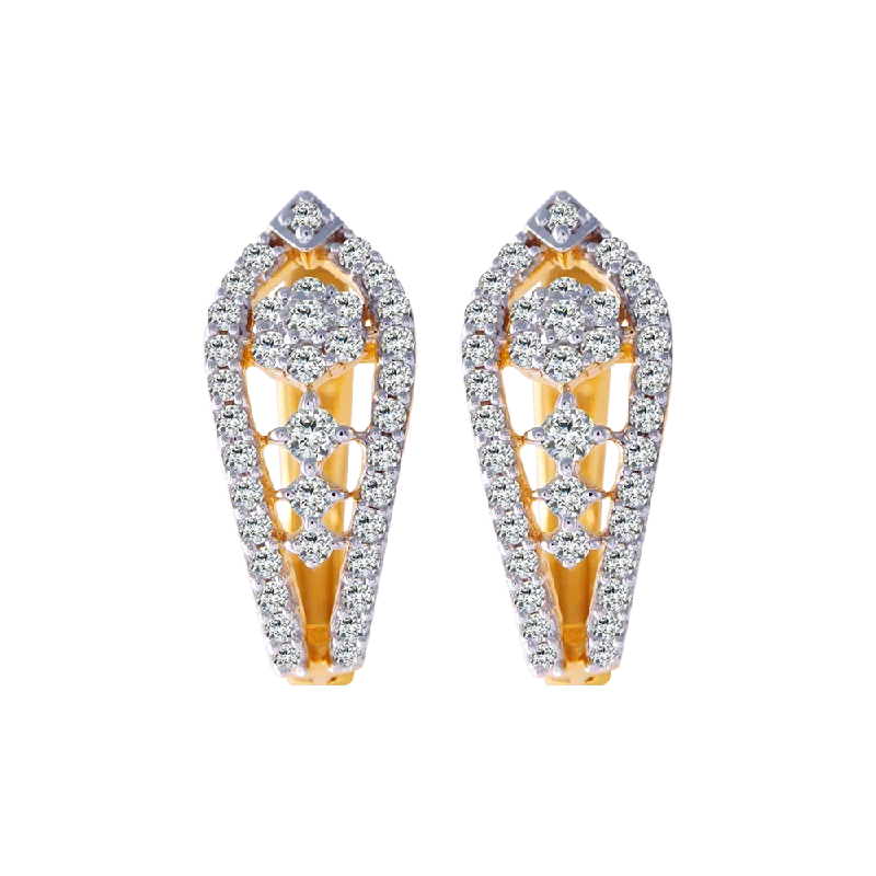 Halo - Style Women's Diamond Rings with a Center Diamond Surrounded by Smaller Diamonds in 18K Gold18KT (750) Yellow Gold And Diamond Clip-on Earrings For Women