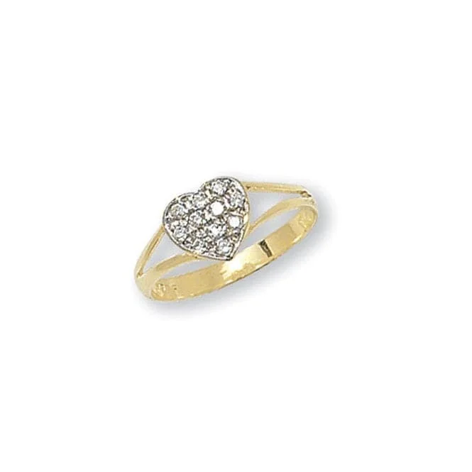 Textured Fashion Rings in Pewter with Hammered and Embossed Surfaces9ct Yellow Gold Babies Heart Zirconia Ring RN733