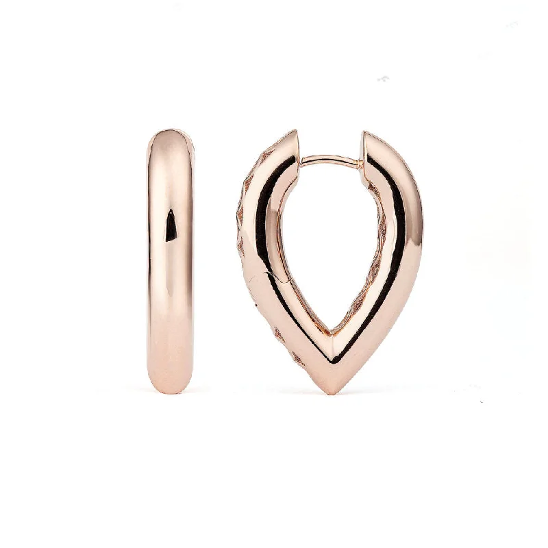 Rose gold hoop earringsDrop Link Medium Plain (25 mm) 18K Rosegold Hoops