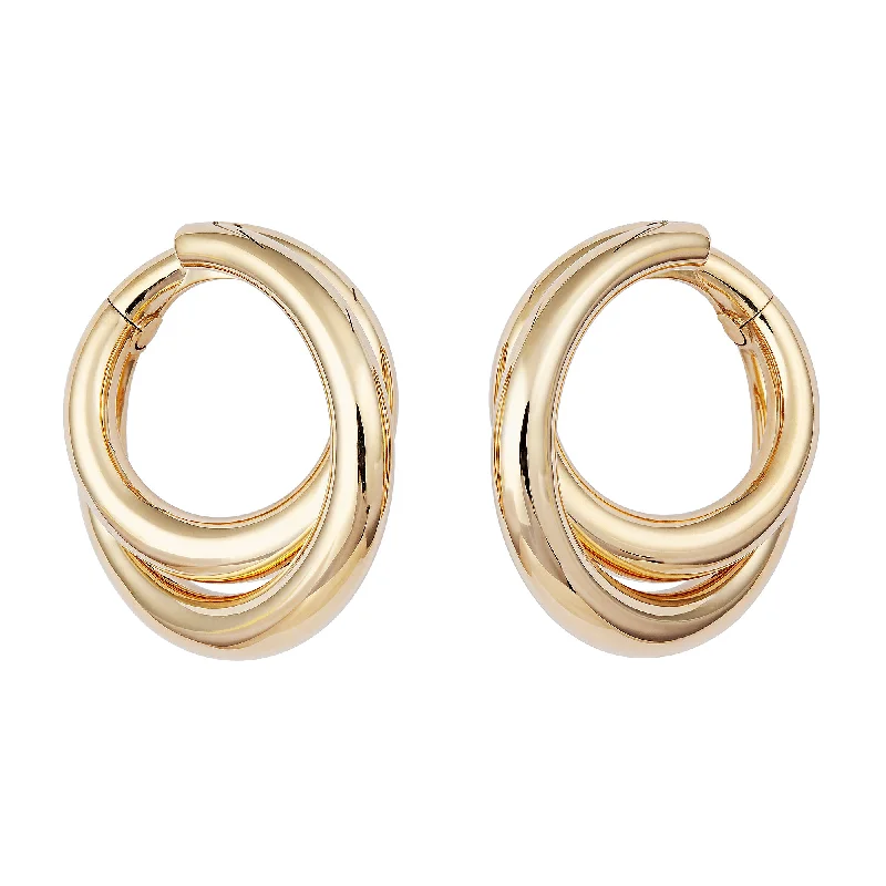 Rose gold hoop earringsInfinity Loop Big Plain 18K Gold Hoops