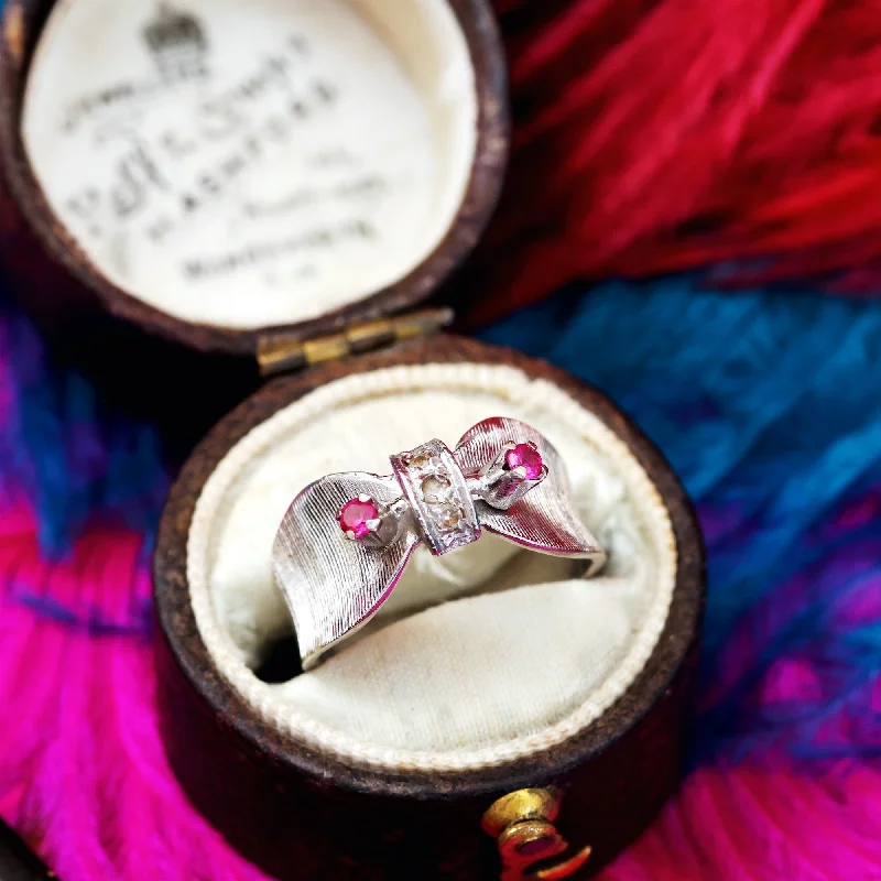 Women's Rings with Birthstones for a Personalized TouchExciting! Vintage 1960's Arezzo Ruby & Diamond Cocktail Ring