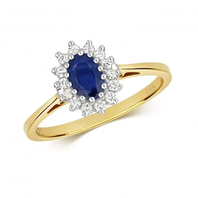 Pearl - Adorned Fashion Rings in Gold - Tone Alloy for a Sophisticated LookDiamond Cluster 6X4 Oval Sapphire Ring RD260S