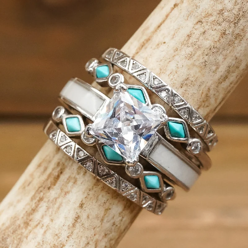 Women's Rings with Birthstones for a Personalized TouchThe Cheyenne Ultimate Bridal Set