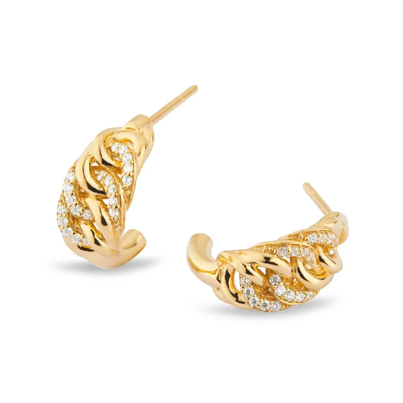 Gold hoop earringsSitana 18K Gold Hoops w. 40 Diamonds