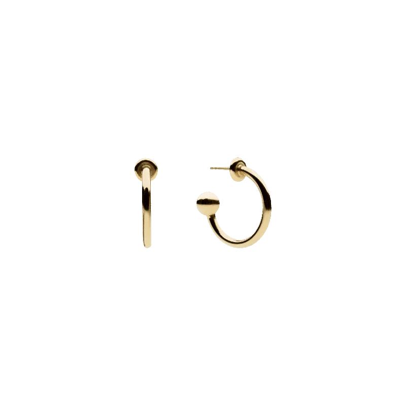 Gold hoop earringsPetite Ball Hoop Earrings Gold Plated