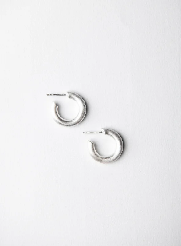 Vintage hoop earringsSmall Matte Silver Hoops