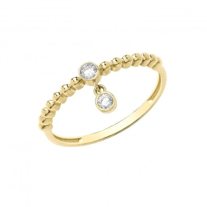 Statement - Making Fashion Rings in Gold - Plated Brass with Oversized Cubic Zirconia Stones9ct Yellow Gold Bobble Ring With Zirconia Charm RN960