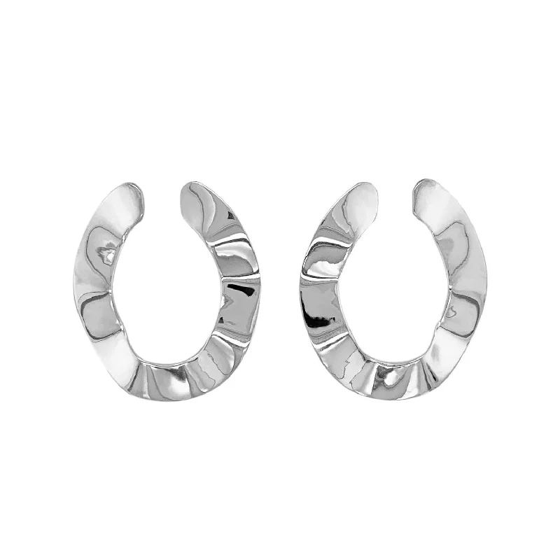 Everyday hoop earringsFlat Open Silver Hoops