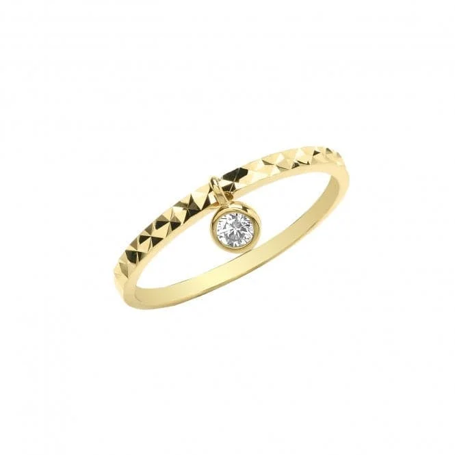 Magnetic Fashion Rings in Stainless Steel with a Modern, Interlocking Design9ct Yellow Gold Zirconia Dangle Ring RN1600