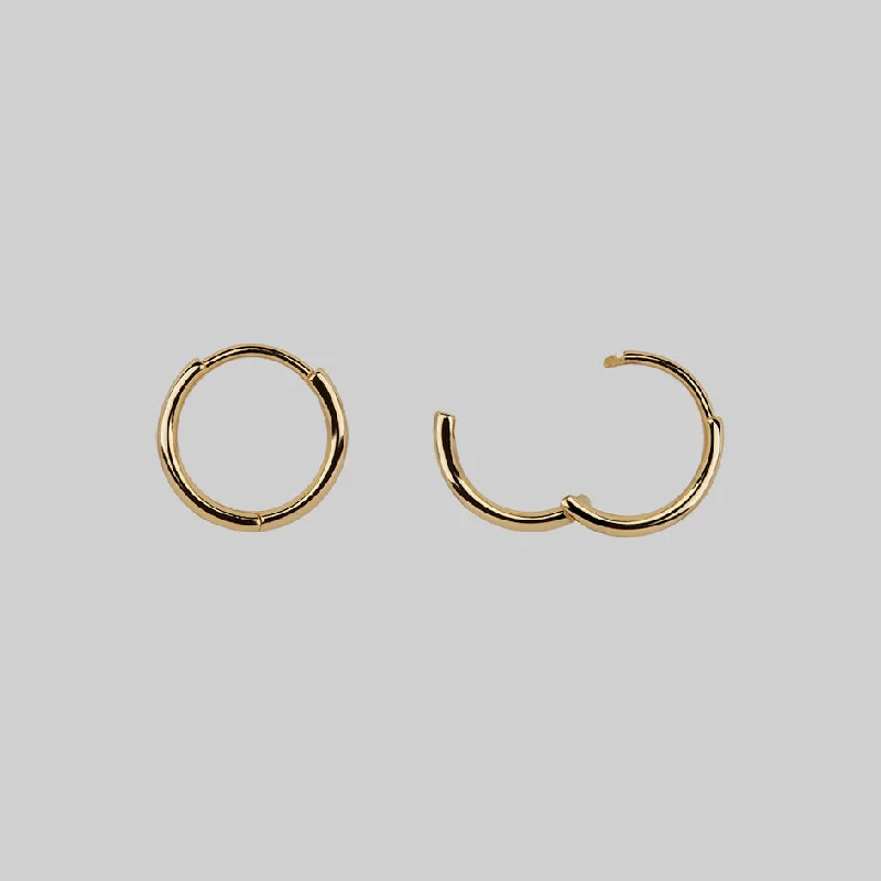 Diamond hoop earringsSimple Gold Clicker Hoop Earrings - 13mm