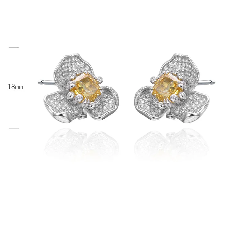 Rhinestone - Embellished Crown - Shaped Stud Earrings for a Princess - Inspired LookBME51770 - Stud Earrings