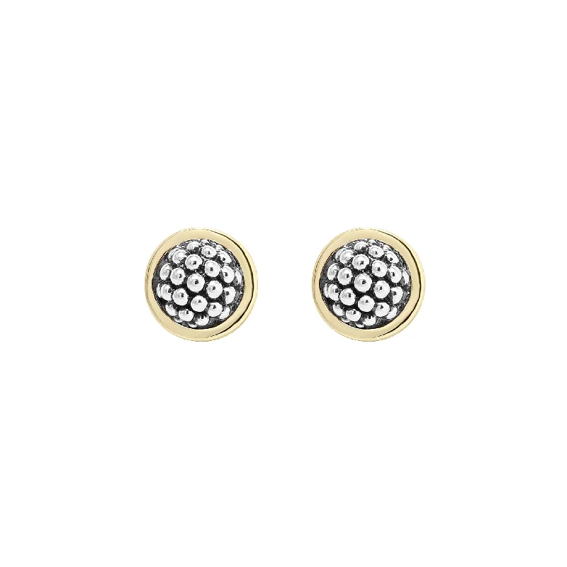 Rose Gold - Tone Geometric - Patterned Stud Earrings for a Modern and Trendy LookSignature Caviar Two-Tone Caviar Stud Earrings