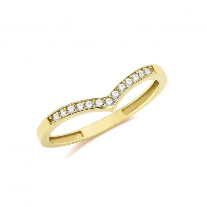 Magnetic Fashion Rings in Stainless Steel with a Modern, Interlocking Design9ct Yellow Gold Zirconia Wishbone Ring RN965