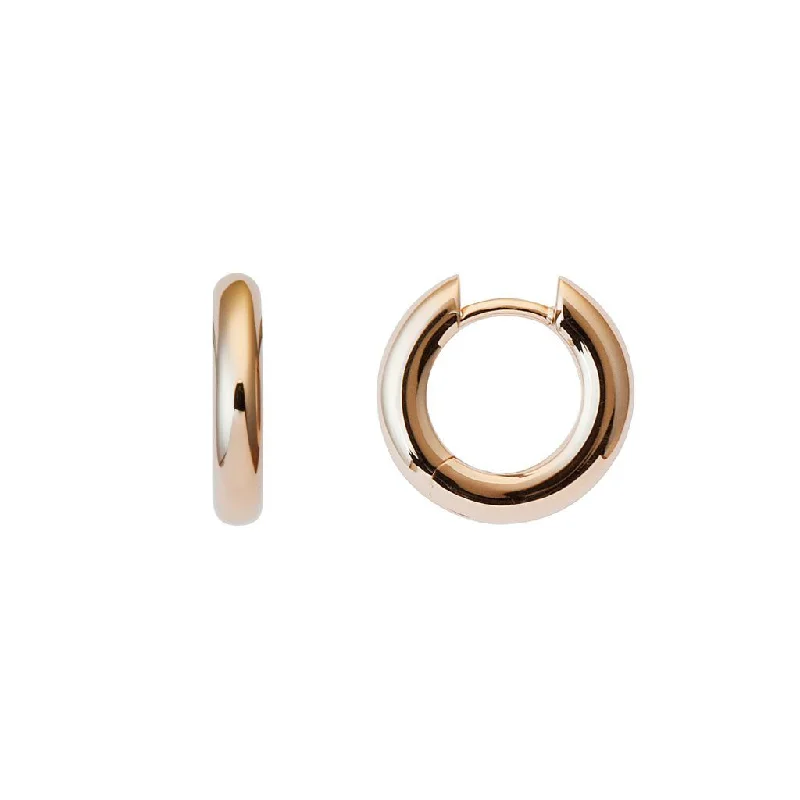 Vintage hoop earringsClassic Plain 13 mm 18K Rosegold Hoops