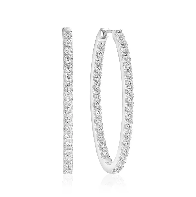 Personalized hoop earringsEllisse Medio Silver Hoops w. Zirconias