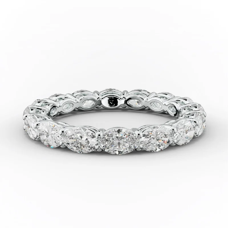 Tennis - Style Women's Diamond Rings with a Continuous Row of Diamonds for a Classic and Versatile Look2.0 Carat East West Oval Cut Diamond Eternity Band