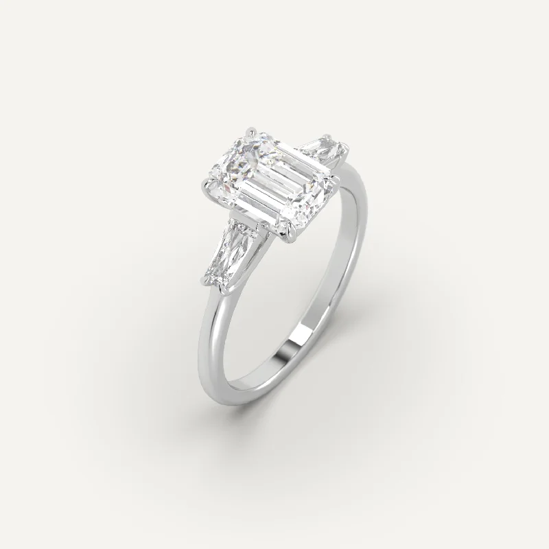 Men's Topaz Engagement Rings in 10K Gold with a Channel - Set Diamond Band2 carat Emerald Cut Diamond Ring