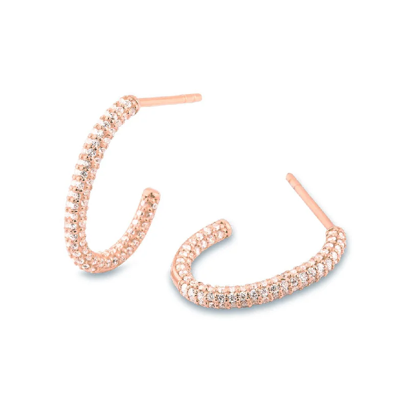 Minimalist hoop earringsD'avie 18K Rosegold Hoops w. 152 Diamonds