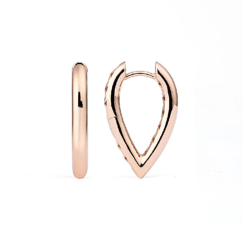 Vintage hoop earringsDrop Link Small Plain (21 mm) 18K Rosegold Hoops