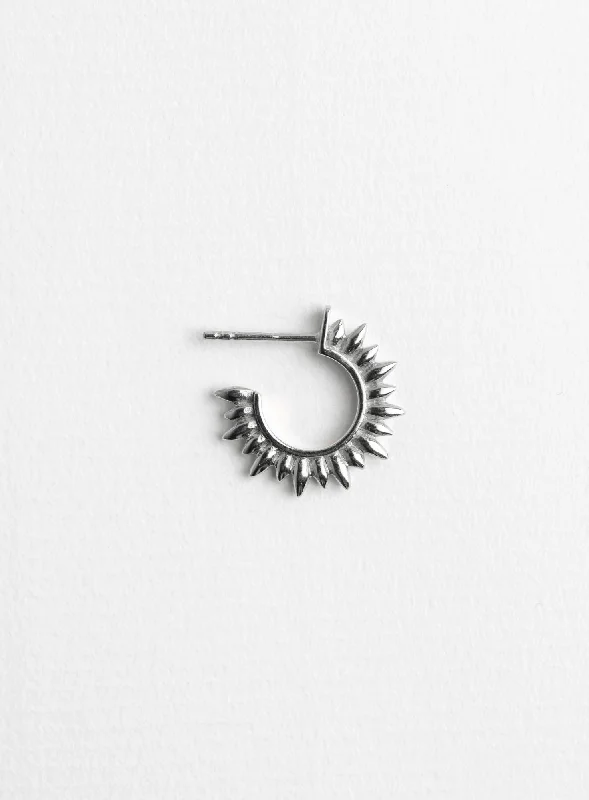 Diamond hoop earringsMini sun Silver Hoop