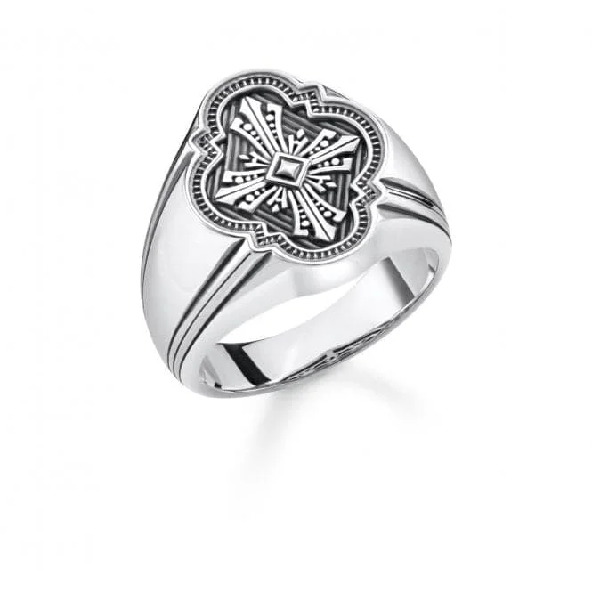 Open - Band Fashion Rings in Sterling Silver with Gemstone InlaysThomas Sabo Arizona Silver Cross Signet Ring TR2244-637-21