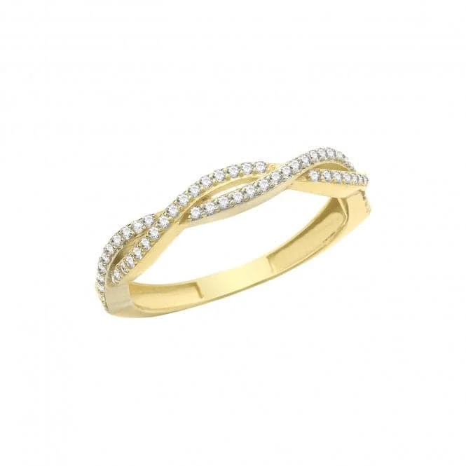 Pearl - Adorned Fashion Rings in Gold - Tone Alloy for a Sophisticated Look9ct Yellow Gold Zirconia Plaited Ring RN945