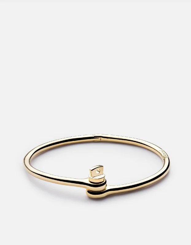 Minimalist Women's Rings with a Single Pearl in 14K Gold - Plated BandsThin Reeve Cuff, Gold