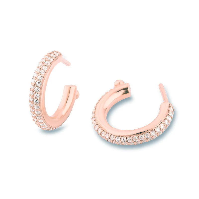 Everyday hoop earringsMatiné 18K Rosegold Hoops w. 110 Diamonds