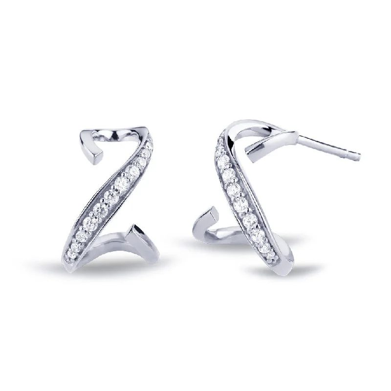 Small hoop earringsSitana 18K Whitegold Hoops w. 22 Diamonds