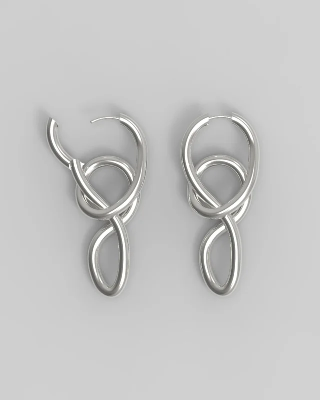 Oval hoop earringsTwirl Silver Hoops