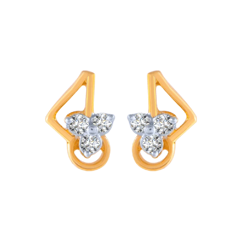 Channel - Set Women's Diamond Rings with Diamonds Securely Held in a Metal Groove for Durability18KT (750) Yellow Gold And Solitaire Stud Earrings For Women