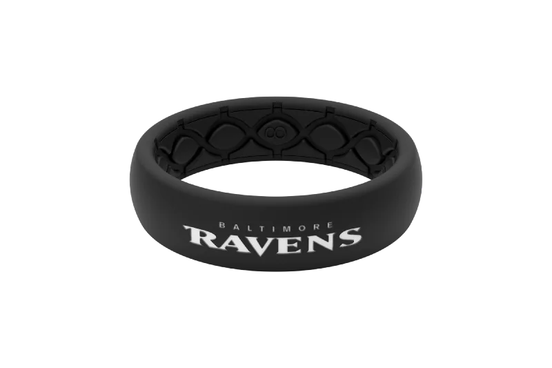 Art Deco - Inspired Women's Rings with Geometric Shapes in 14K GoldNFL Baltimore Ravens Black Thin Ring