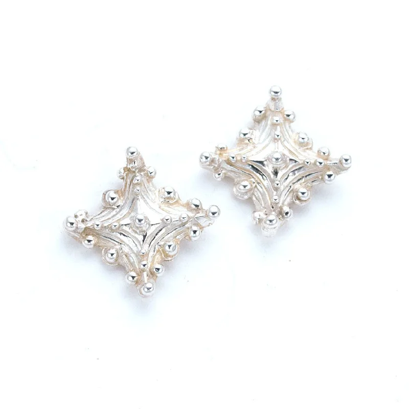 Adjustable - Back Crystal Stud Earrings in Clear for a Sparkling and Versatile PieceCaviar Square