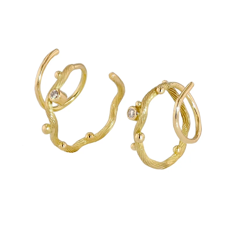 Large hoop earringsTallulah 18K & 22K Gold Small Hoops w. Diamonds