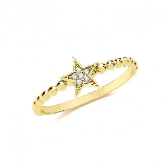 Bangle - Style Fashion Rings in Rose - Gold - Plated Aluminum with Etched Patterns9ct Yellow Gold Zirconia Star Bobble Ring RN978