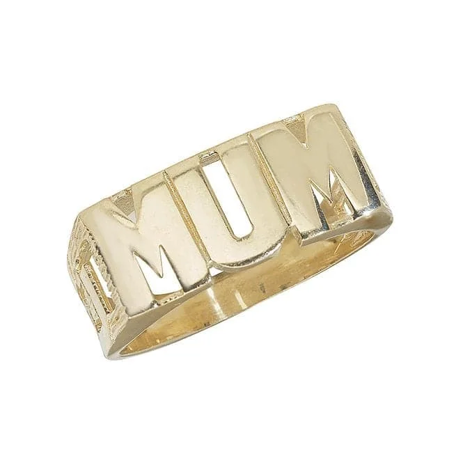 Statement - Making Fashion Rings in Gold - Plated Brass with Oversized Cubic Zirconia Stones9ct Yellow Gold Ladies Curb Sides Mum Ring RN192