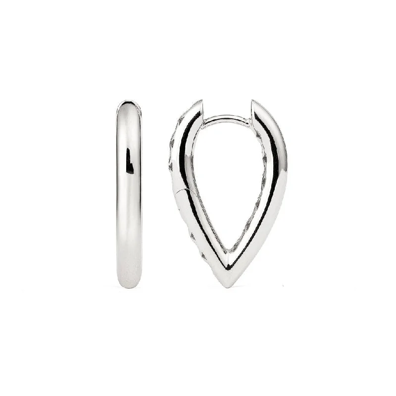 Lightweight hoop earringsDrop Link Small Plain (21 mm) 18K Whitegold Hoops