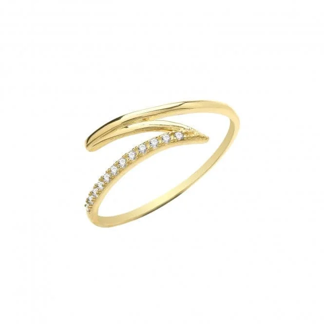 Stackable Fashion Rings in Rose - Gold Tone with Delicate Floral Engravings9ct Yellow Gold Zirconia Zigzag Ring RN1614