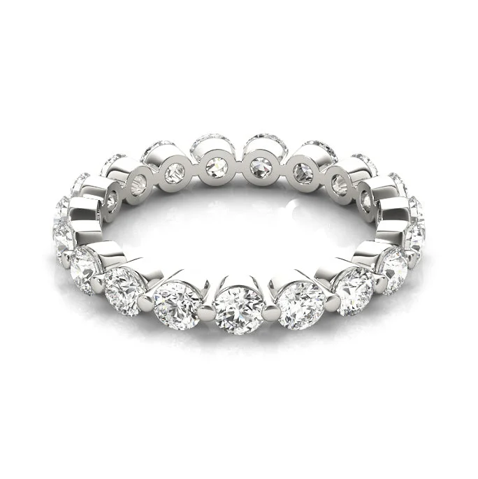 Princess - Cut Women's Diamond Rings in White Gold with a High - Clarity Diamond for a Modern Look2.0 Carat Diamond Floating Eternity Band, Single Shared Prong